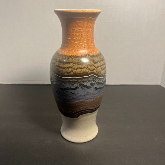 Vintage Royal Haeger Mid-Century Modern Earth Tones Lava Drip Glaze Vase USA - Picture 1 of 6